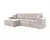 Meuba Home(R) - Hoekbank Elisa - L-Bank met bedfunctie en opbergruimte - Beige - Ribstof Velvet - Zetel -Slaapbank