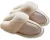 Pantoffels Dames en Heren Fluffy Open Sloffen met Pluche Voering Antislip Zool - Beige - Maat 36/37