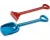 Strand/zandbak set - schep/hark - blauw/rood - 56 cm - buitenspeelgoed