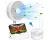 Tafelventilator met Telefoonhouder - USB-C Oplaadbaar - 3 Standen - Opvouwbaar en Draadloos - Staande Mini Ventilator - Fan - Verkoeling - WK Voetbal Kijken Accessoire - Kleine Aircooler - Mobiele Airco - 16,5 x 16,5 x 8 cm - Wit - Silvergear